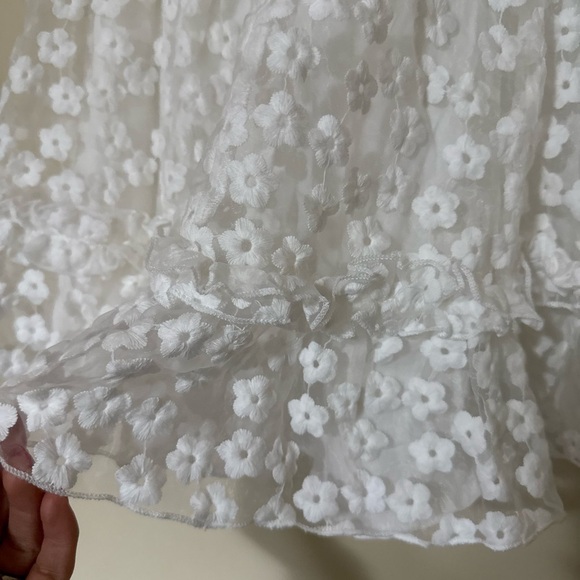 Hello Molly United Hearts White Embroidered Floral mini Dress White Small 4 - Picture 5 of 12